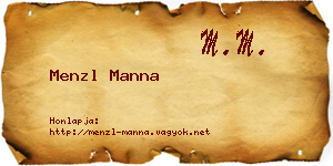 Menzl Manna névjegykártya